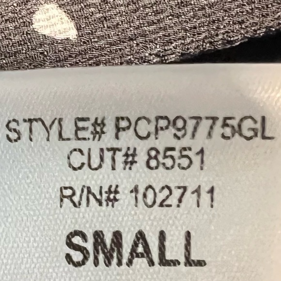 Gibson look Black White Polka Dot Ruffle sleeveless Top - Picture 10 of 12